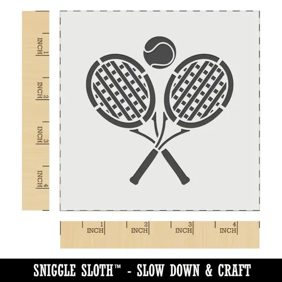 Tennis Rackets Crossed Ball Racquet Sports Wall Cookie DIY Craft Reusable Stencil {7}