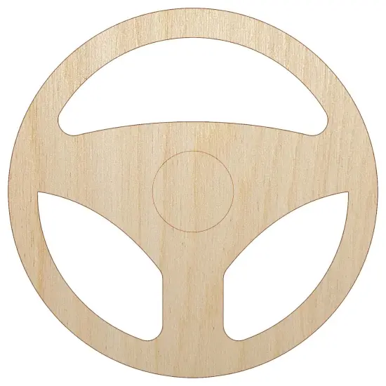 Car Steering Wheel for Driving Unfinished Wood Shape Piece Cutout for DIY Craft Projects {2}