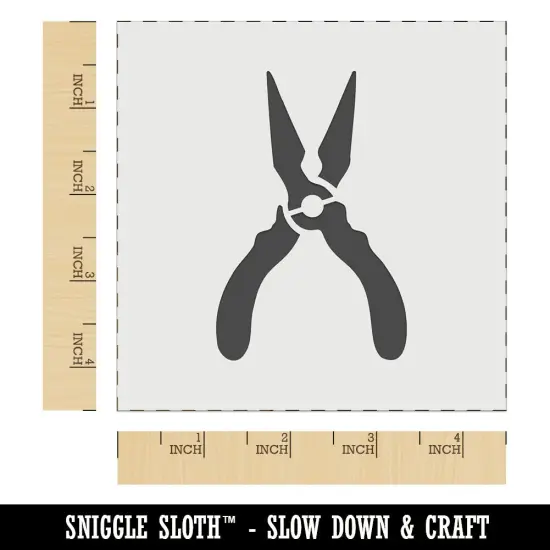 Long Nose Pliers Hand Tool Wall Cookie DIY Craft Reusable Stencil {6}