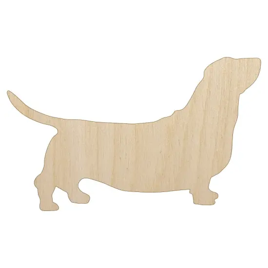 Basset Hound Dog Solid Unfinished Wood Shape Piece Cutout for DIY Craft Projects {1}
