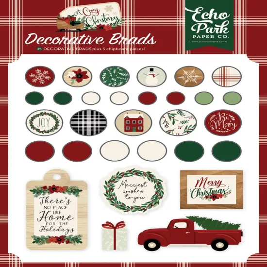 Echo Park A Cozy Christmas Decorative Brads {1}
