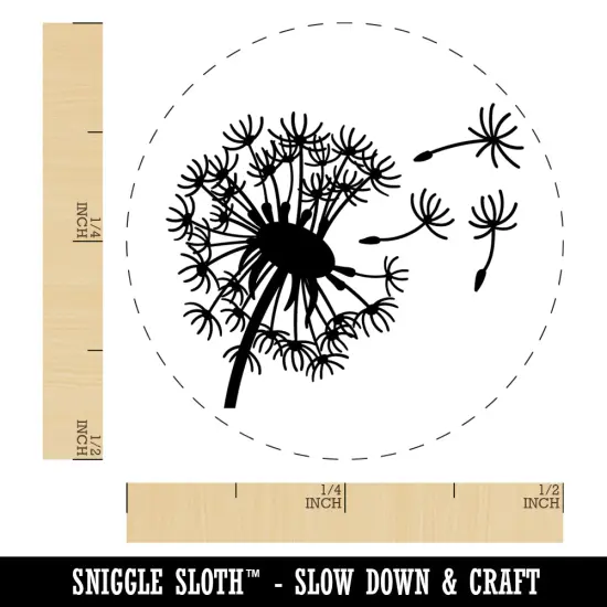 Dandelion Blowing in Wind Self-Inking Rubber Stamp Ink Stamper for Stamping Crafting Planners Green {1}