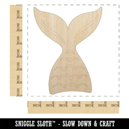 Mermaid Tail Unfinished Wood Shape Piece Cutout for DIY Craft Projects {1}