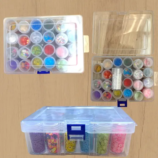 24 Tube Compartment Container Crafting Organizer Box {1}