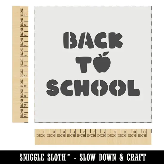 Back to School Text Apple Wall Cookie DIY Craft Reusable Stencil {1}