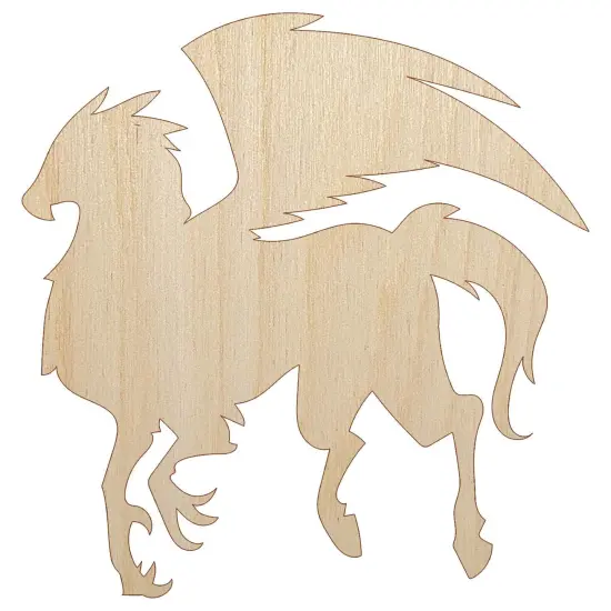 Regal Hippogriff Fantasy Silhouette Unfinished Wood Shape Piece Cutout for DIY Craft Projects {7}