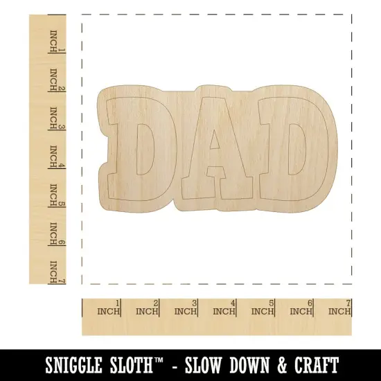 Dad Fun Text Unfinished Wood Shape Piece Cutout for DIY Craft Projects {1}