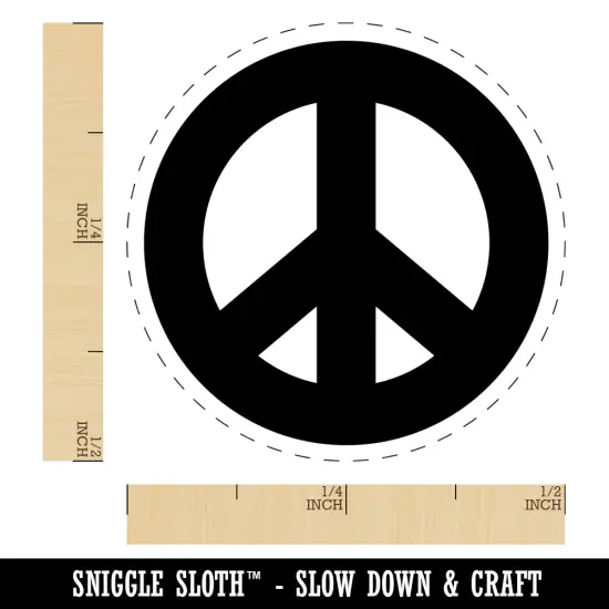 Peace Symbol Bold Self-Inking Rubber Stamp for Stamping Crafting Planners Brown {1}