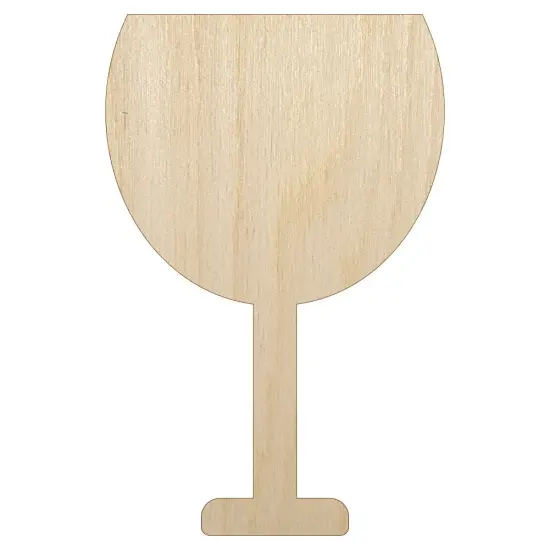 Wine Glass Solid Unfinished Wood Shape Piece Cutout for DIY Craft Projects {7}