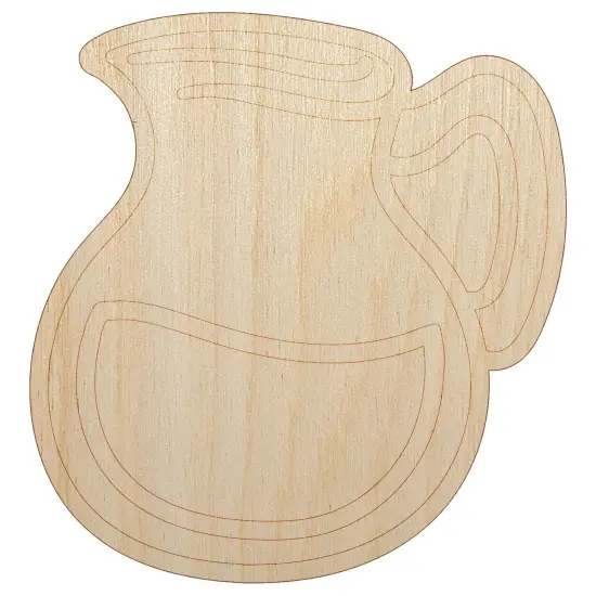Glass Pitcher with Water Lemonade Unfinished Wood Shape Piece Cutout for DIY Craft Projects {7}