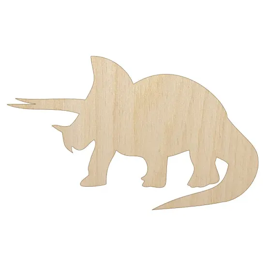 Triceratops Dinosaur Solid Unfinished Wood Shape Piece Cutout for DIY Craft Projects {1}