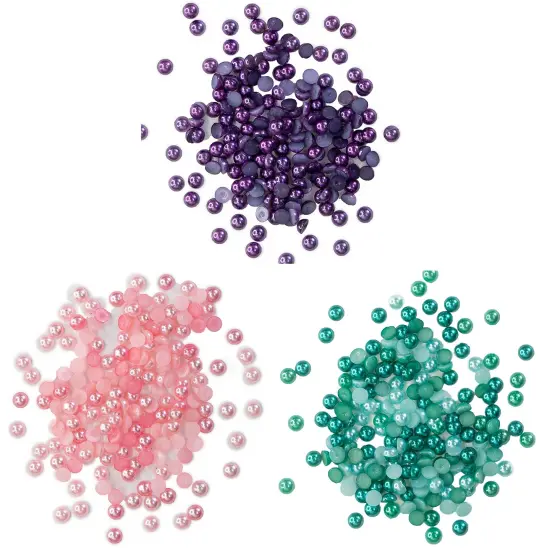 Buttons Galore Flat Back Pearls for DIY Crafts - Three Princess Colors 350 Pieces {2}