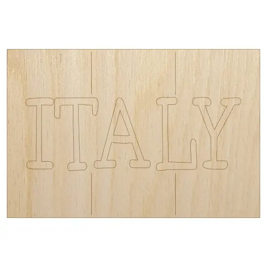 Italy Flag Text Unfinished Wood Shape Piece Cutout for DIY Craft Projects {7}