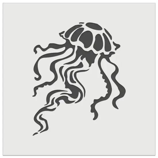 Elegant Compass Jellyfish Floating in the Ocean Wall Cookie DIY Craft Reusable Stencil {2}