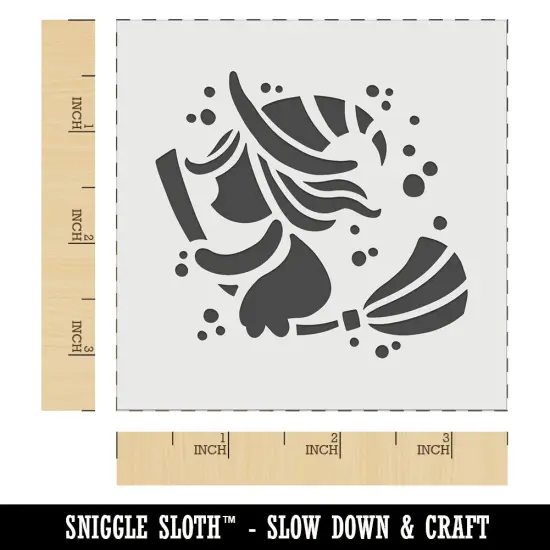 Halloween Witch on Broomstick Wall Cookie DIY Craft Reusable Stencil {6}