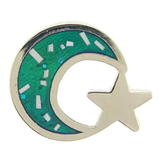 Crescent Moon with Star Pin 1" {1}