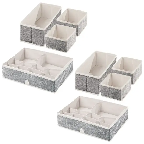 mDesign Fabric Nursery Divided Drawer Storage Bin {4}