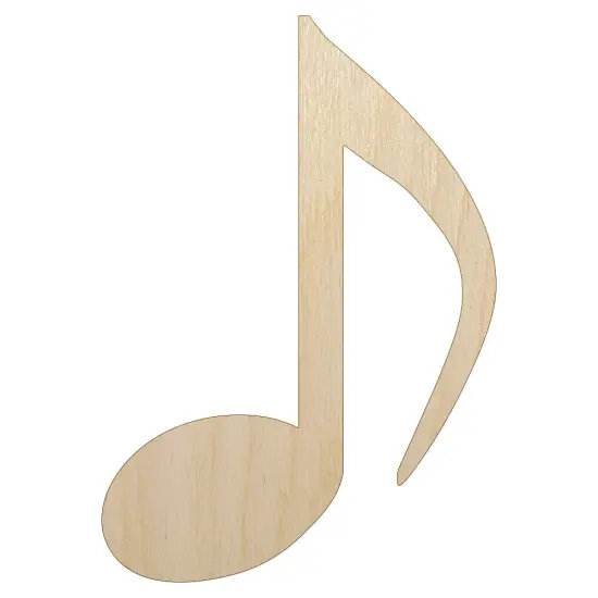 Music Eighth Note Unfinished Wood Shape Piece Cutout for DIY Craft Projects {1}