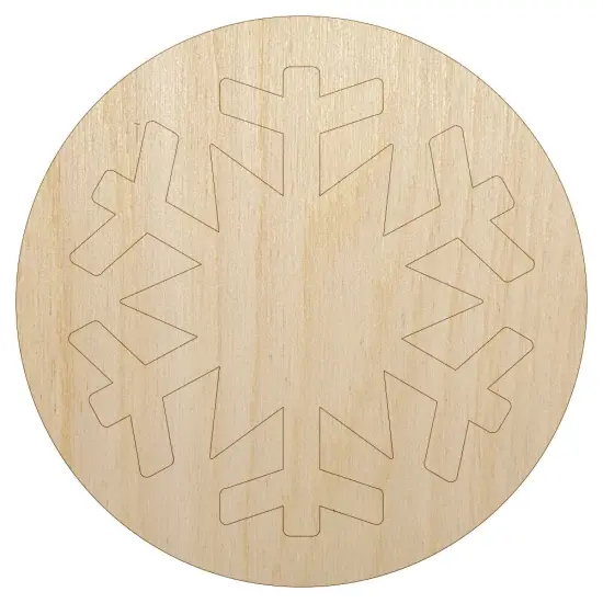 Snowflake in Circle Winter Snowing Unfinished Wood Shape Piece Cutout for DIY Craft Projects {7}