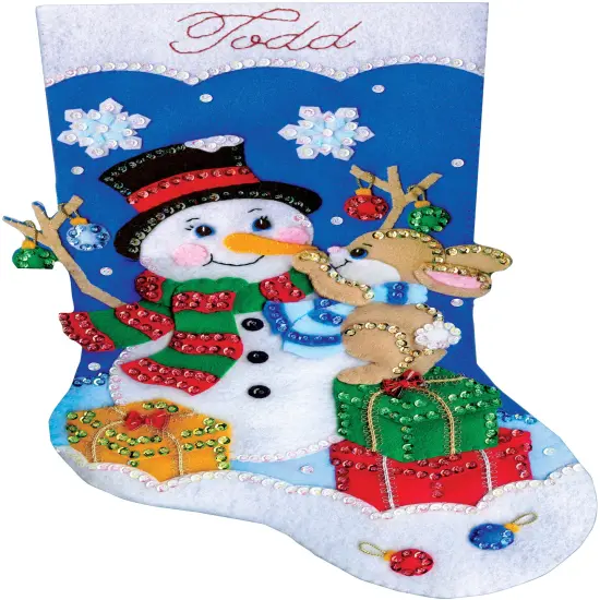 Design Works Felt Stocking Applique Kit 18" Long-Busy Bunny {2}