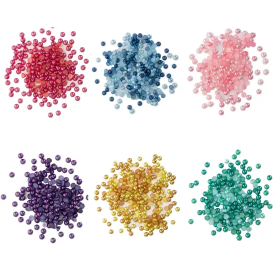 Buttons Galore Flat Back Pearls for DIY Crafts, Scrapbooks, Paper Crafts - Six Bright Colors 700 Pieces Preferences  {2}