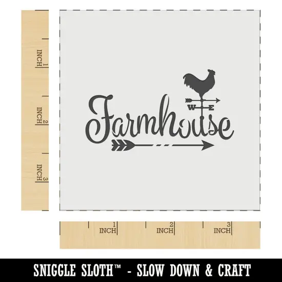 Farmhouse Script Font Arrow Rooster Weathervane Wall Cookie DIY Craft Reusable Stencil {5}