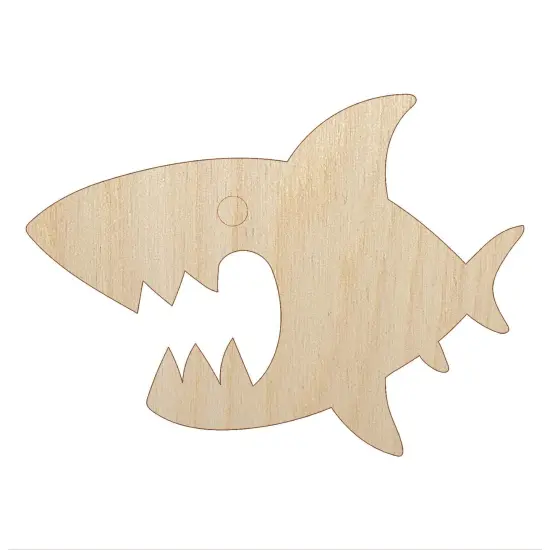 Cute Shark icon Unfinished Wood Shape Piece Cutout for DIY Craft Projects {7}