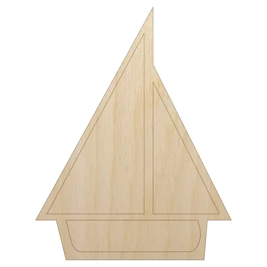 Sail Boat Sailing Icon Unfinished Wood Shape Piece Cutout for DIY Craft Projects {7}
