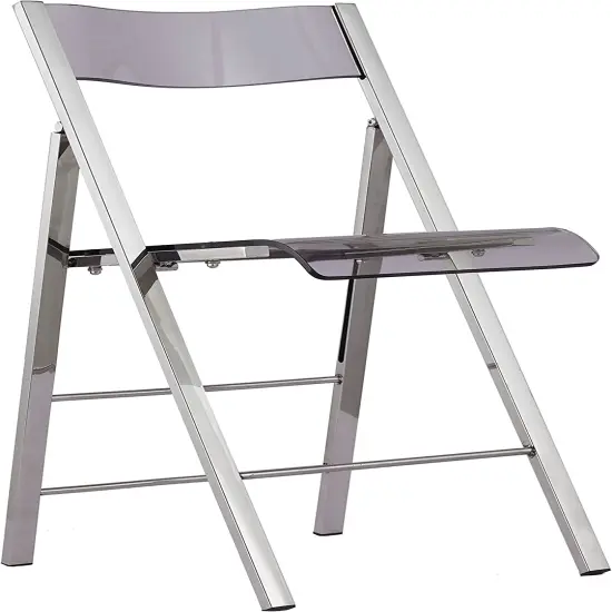 ISL Furnishings- Kasper Flex Luxury Modern Folding Chairs LuciteSilver - 2 PK {2}