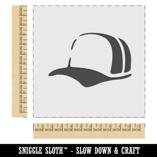 Baseball Cap Trucker Hat Sports Wall Cookie DIY Craft Reusable Stencil {1}