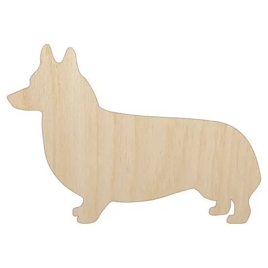 Pembroke Welsh Corgi Dog Solid Unfinished Wood Shape Piece Cutout for DIY Craft Projects {1}