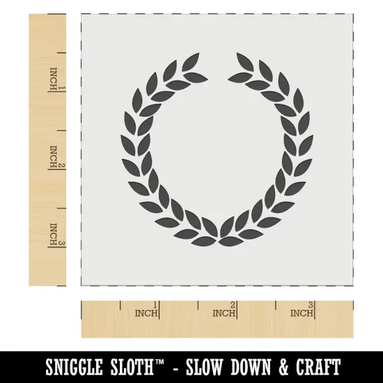 Wreath Laurel Branch Circle Frame Wall Cookie DIY Craft Reusable Stencil {5}