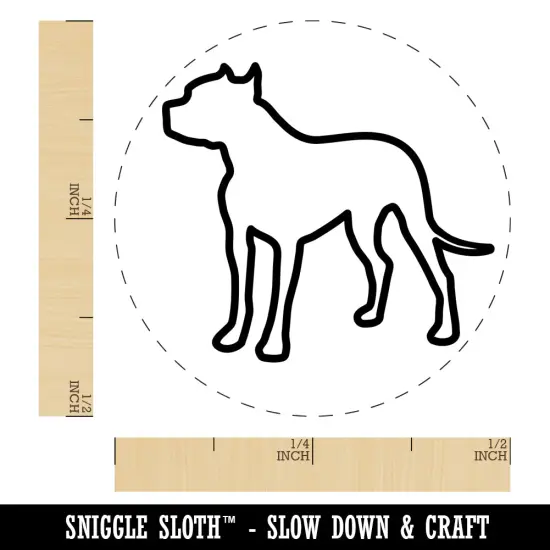 American Pit Bull Terrier Dog Outline Self-Inking Rubber Stamp for Stamping Crafting Planners Orange {1}
