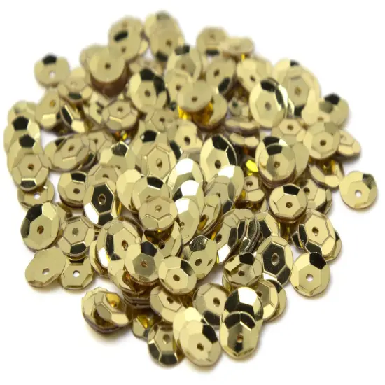 Cupped Sequins Gold8mm 200/Pkg {1}