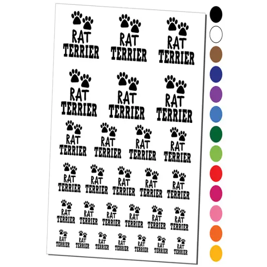 Rat Terrier Dog Paw Prints Fun Text Temporary Tattoo Water Resistant Fake Body Art Set Collection Orange {1}