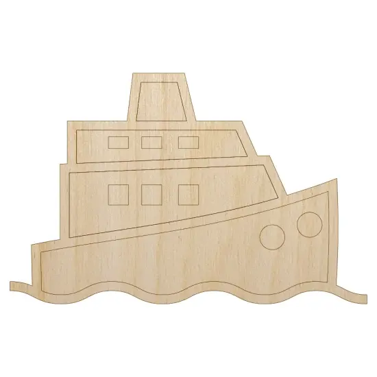 Cruise Ship Yacht Travel Boat Unfinished Wood Shape Piece Cutout for DIY Craft Projects {2}
