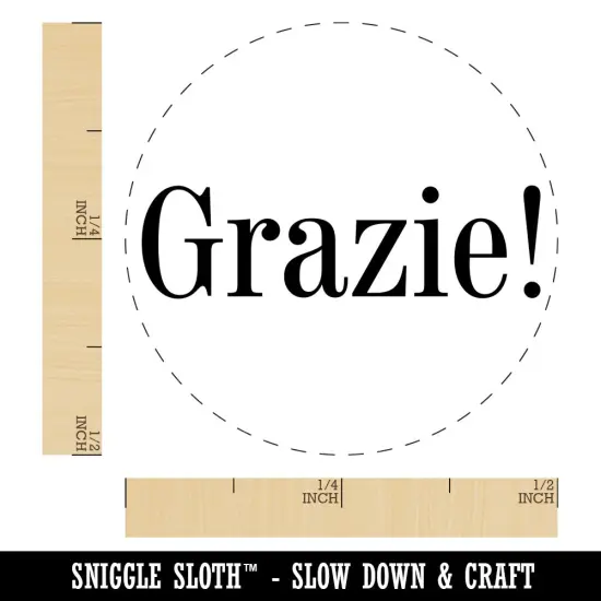 Grazie Italian Thank You Self-Inking Rubber Stamp for Stamping Crafting Planners Green {1}