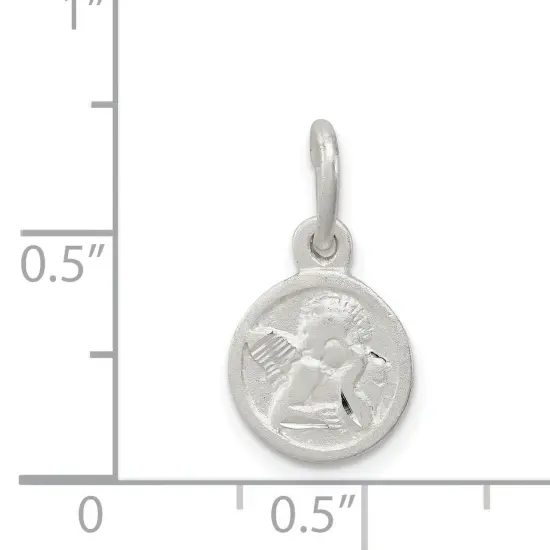 Sterling Silver Cherub Charm Angel Pendant Jewelry 19mm x 10mm {5}