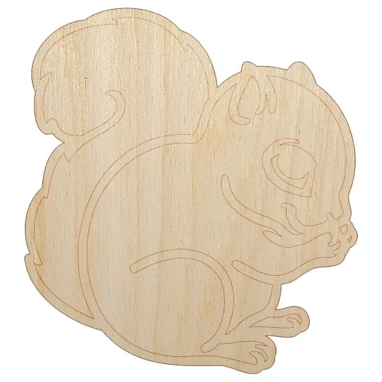 Baby Squirrel Woodland Animal Unfinished Wood Shape Piece Cutout for DIY Craft Projects {2}