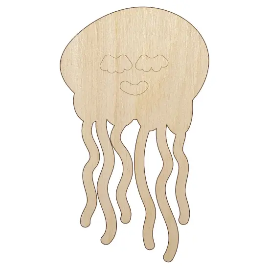 Jellyfish Doodle Unfinished Wood Shape Piece Cutout for DIY Craft Projects {1}
