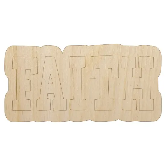 Faith Fun Text Unfinished Wood Shape Piece Cutout for DIY Craft Projects {1}