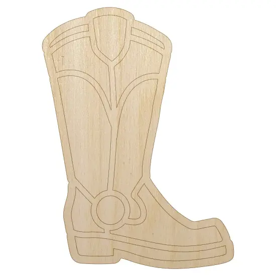 Cowboy Boot Western Unfinished Wood Shape Piece Cutout for DIY Craft Projects {2}