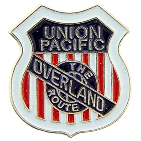 EagleEmblems P01056 PIN-RR,Union PAC.Overland (1'') {1}