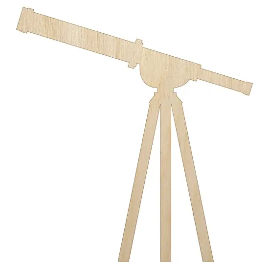 Telescope Astronomy Solid Unfinished Wood Shape Piece Cutout for DIY Craft Projects {1}
