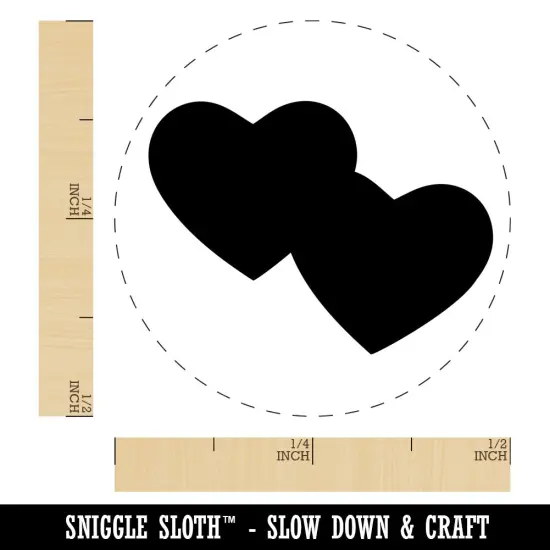 Double Heart Symbol Self-Inking Rubber Stamp for Stamping Crafting Planners Yellow {1}