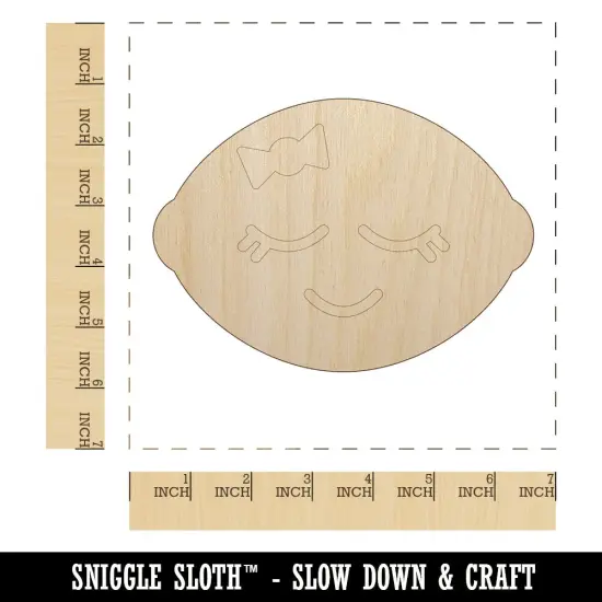 Sleeping Lemon Unfinished Wood Shape Piece Cutout for DIY Craft Projects {1}