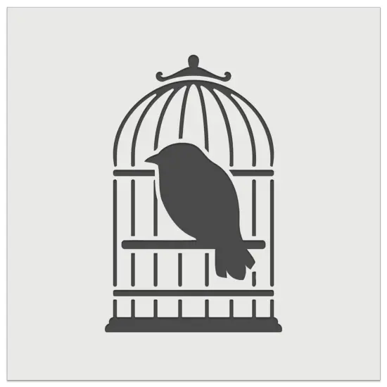 Pet Wire Bird in Birdcage Wall Cookie DIY Craft Reusable Stencil {7}