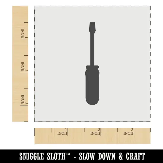 Screwdriver Silhouette Woodworking Tools Wall Cookie DIY Craft Reusable Stencil {6}