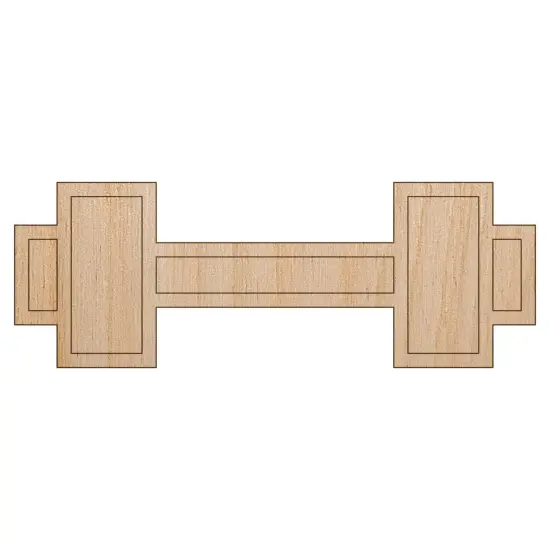 Dumbbell Barbell Weight Lifting Outline Unfinished Wood Shape Piece Cutout for DIY Craft Projects {7}