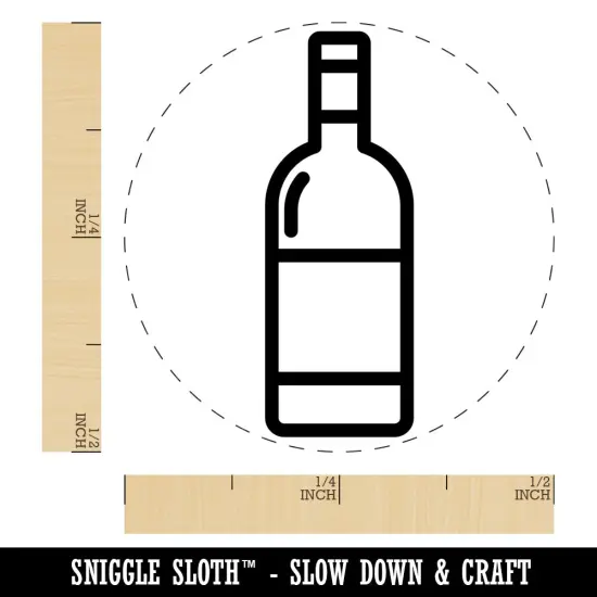 Wine Bottle Icon Self-Inking Rubber Stamp for Stamping Crafting Planners Brown {1}